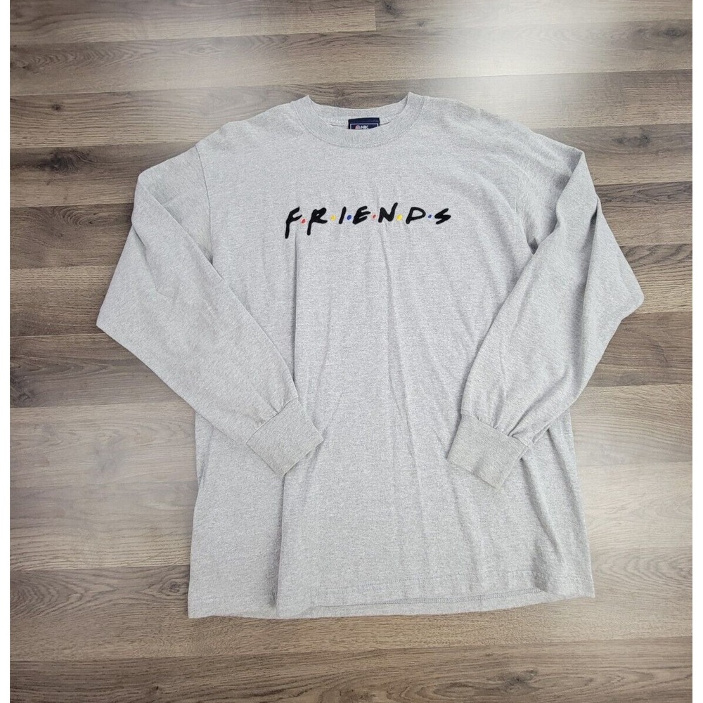 Vintage Friends Shirt Large Gray Long Sleeve Casual Sitcom 2002 NBC TV Show Rare